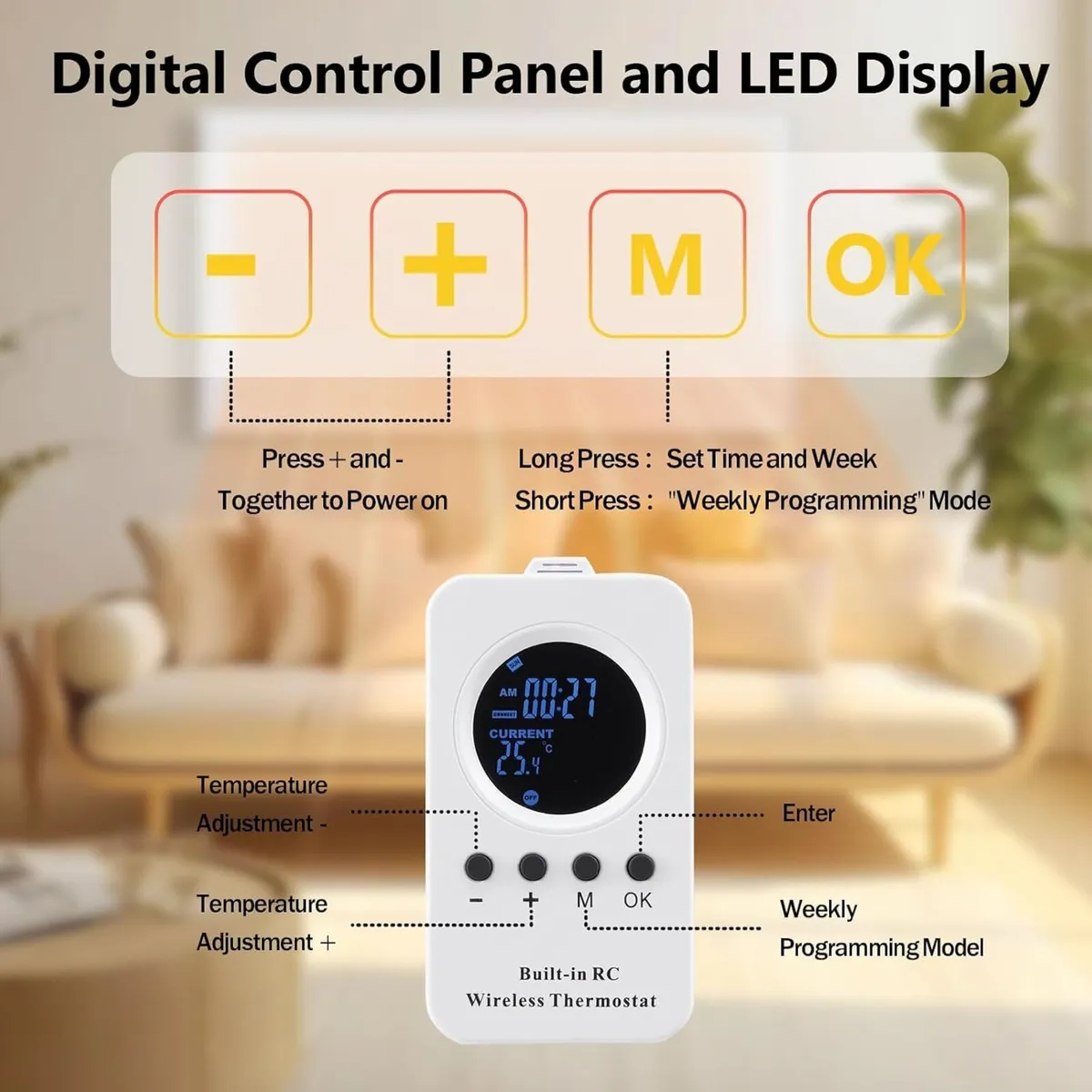 Infrared Space Heater 600W with Thermostat Energy - Image 4