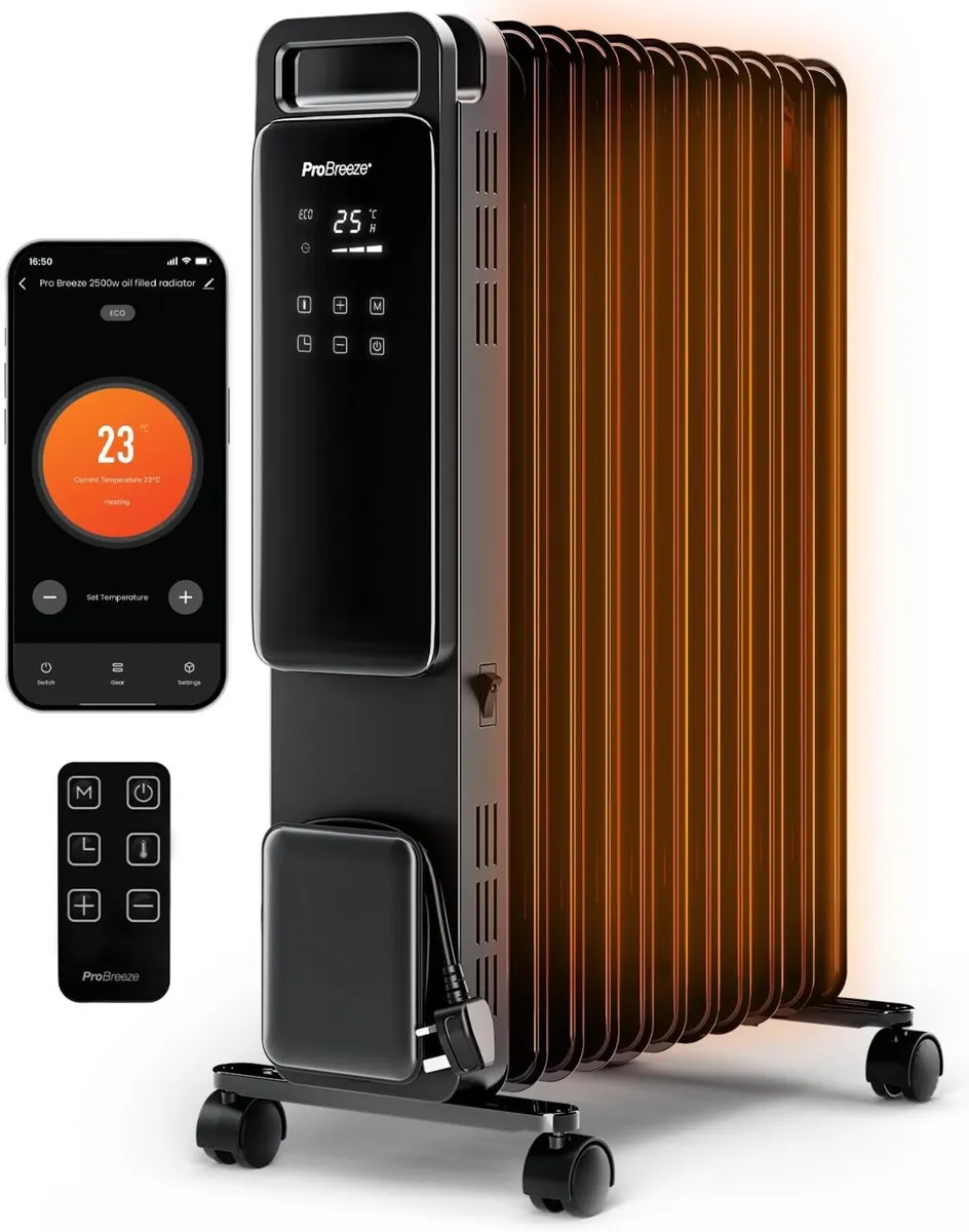 2500W 11 Fin Oil Filled Radiator - Image 1
