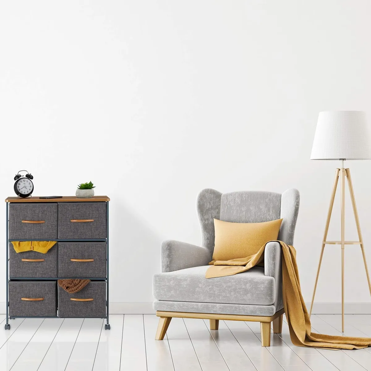 Chest of Drawers on Castors 6 Fabric Decor - Image 2