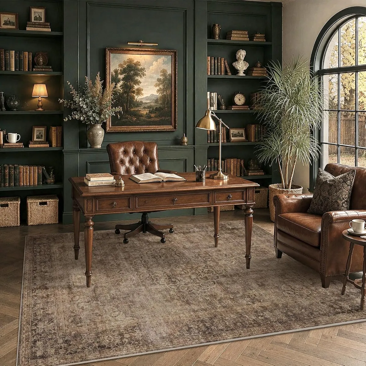 5x7 Vintage Washable Non-Slip Living Room Area Rug - Image 3