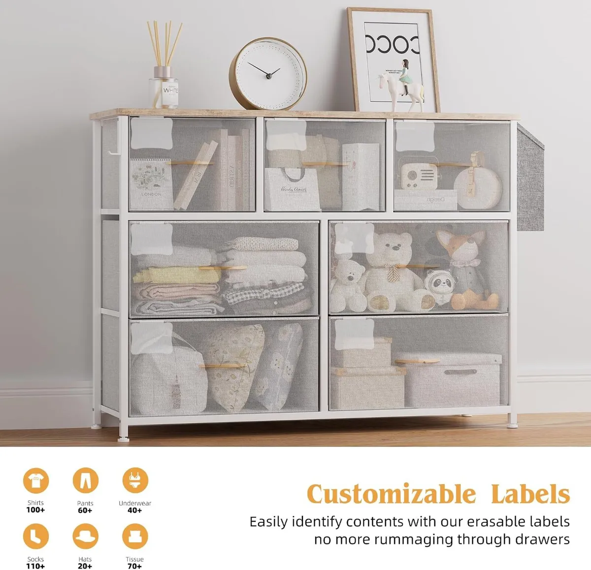 Fabric Chest of Drawers Canvas Storage Unit - Image 4