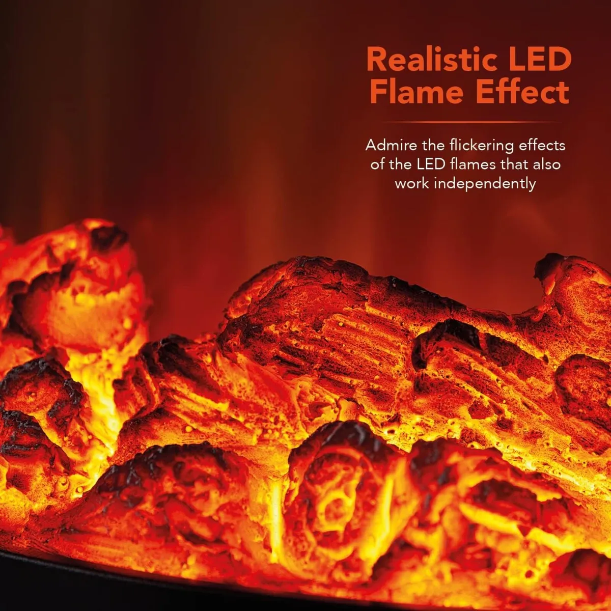 Bath Log Effect Fire with Adjustable Temperature - Image 4