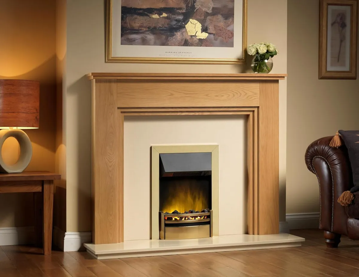 Kansas Optiflame 2KW Inset Electric Fire Brass - Image 2