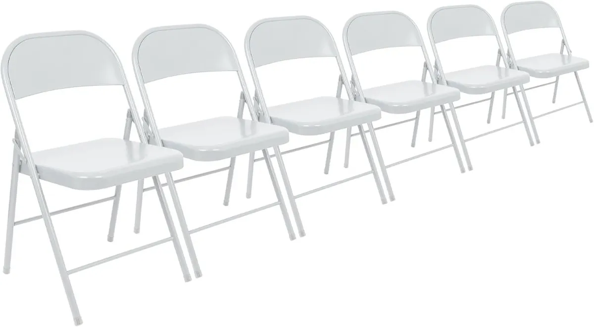 Metal Folding Chairs with Rubber Bumper (6 Pack) - Image 1