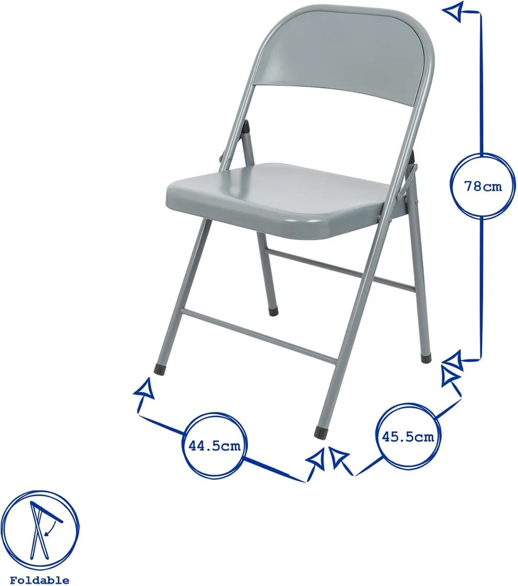 Metal Folding Chairs with Rubber Bumper (6 Pack) - Image 3