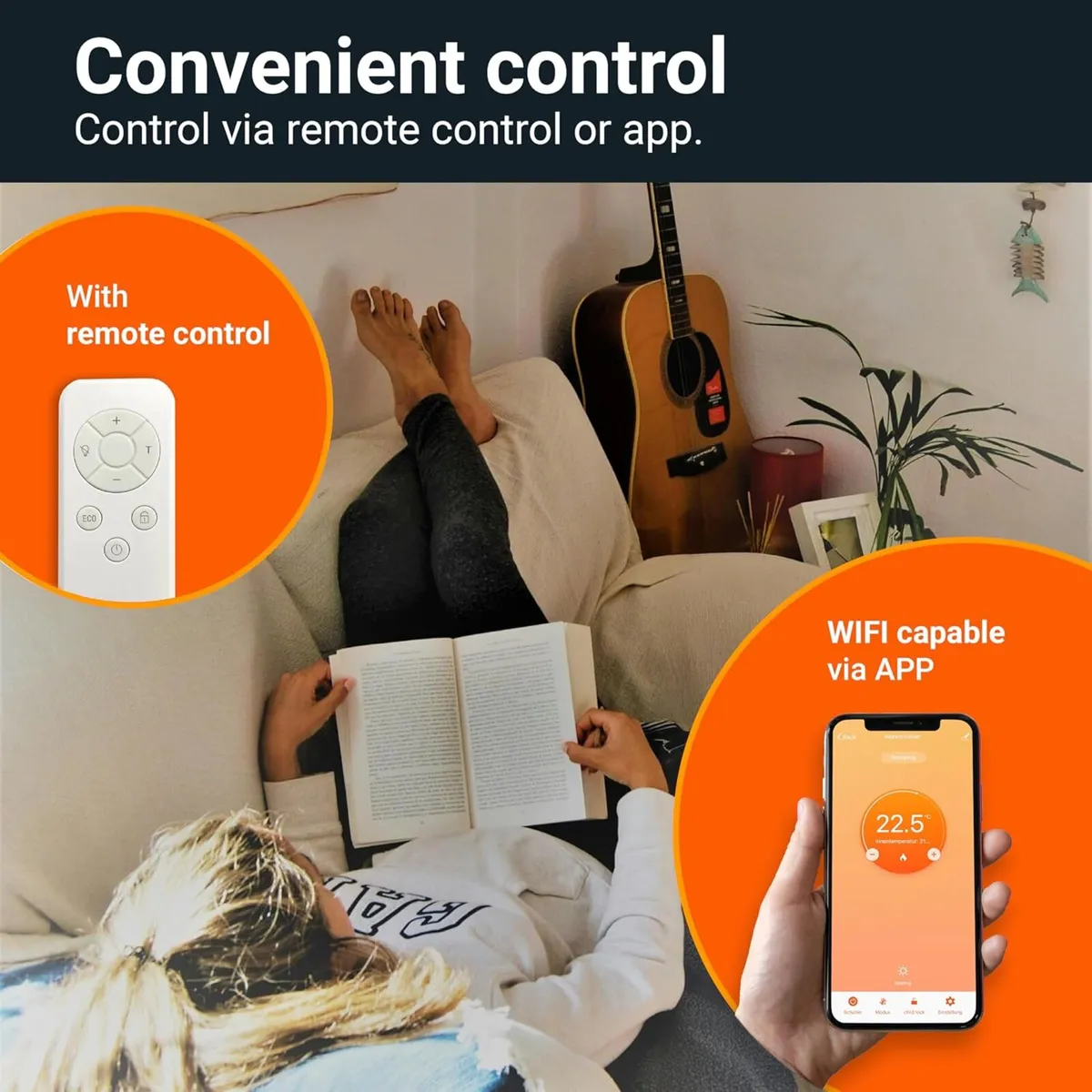 600W Smart Dual Infrared Heater Wi-Fi App - Image 4