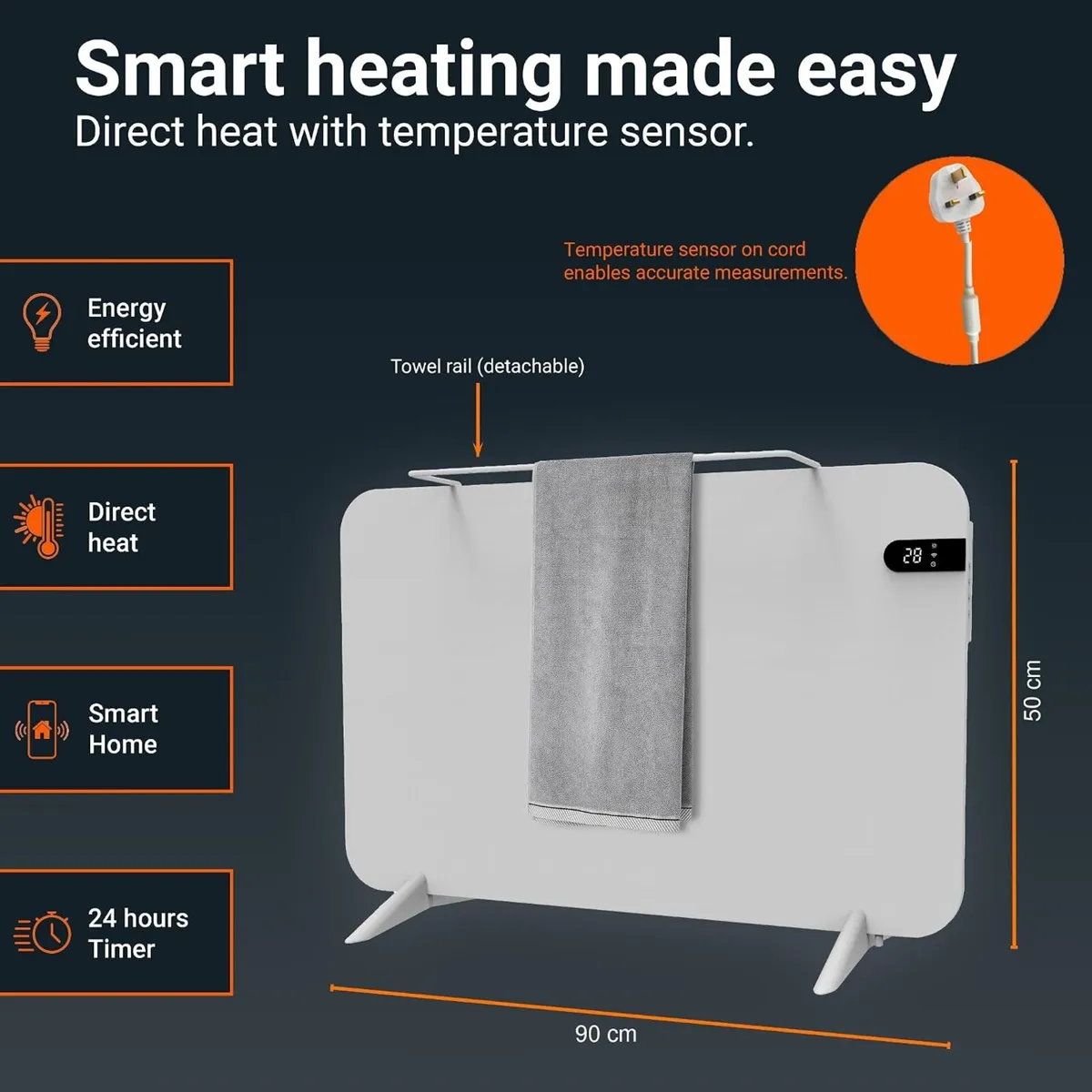 600W Smart Dual Infrared Heater Wi-Fi App - Image 3