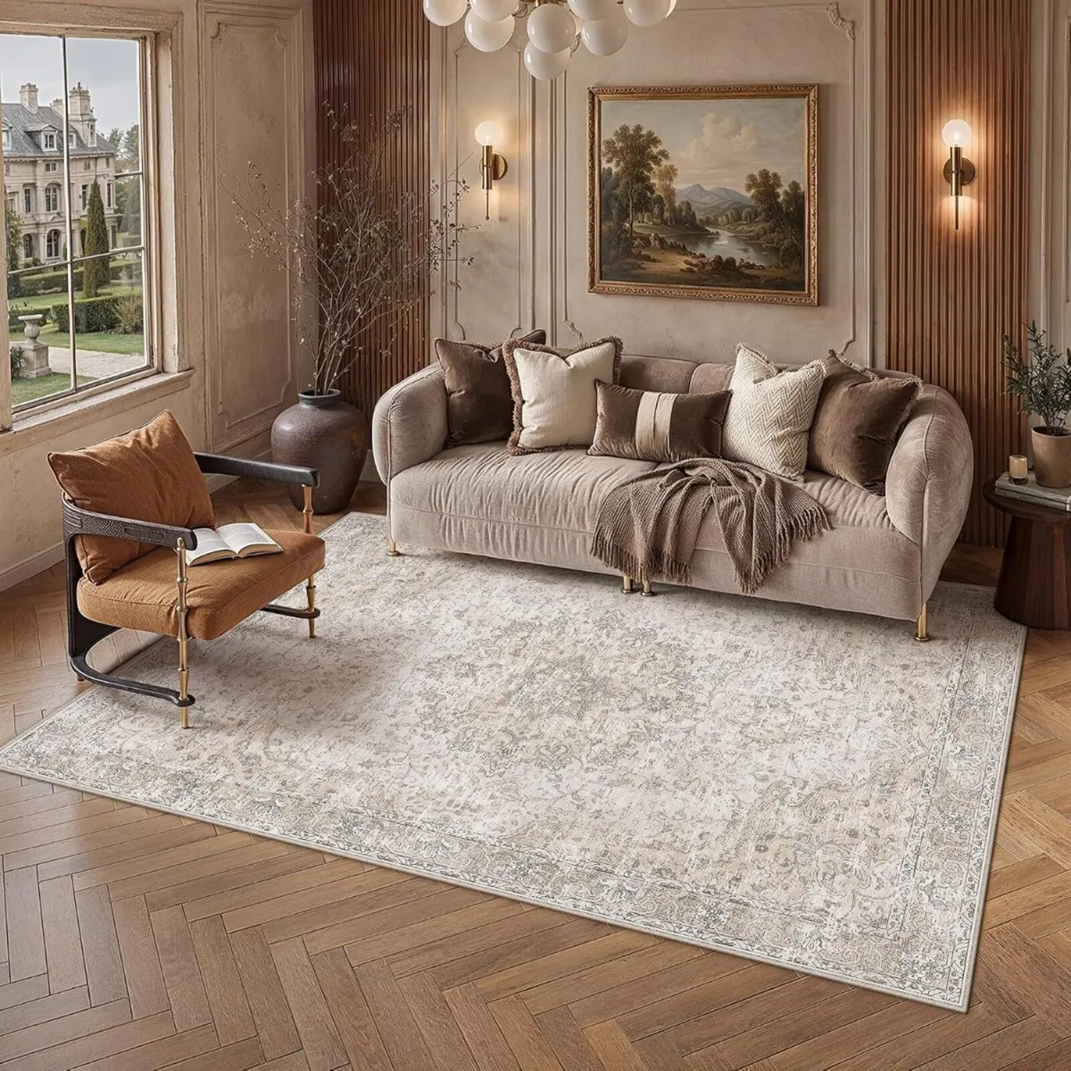 Vintage Rugs Living Room Washable 160x230CM Rug - Image 1