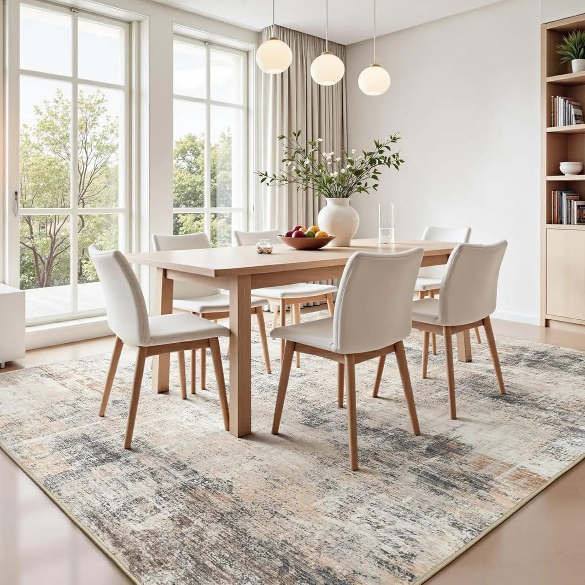Washable Rug for Living Room Non-Slip Abstract - Image 2