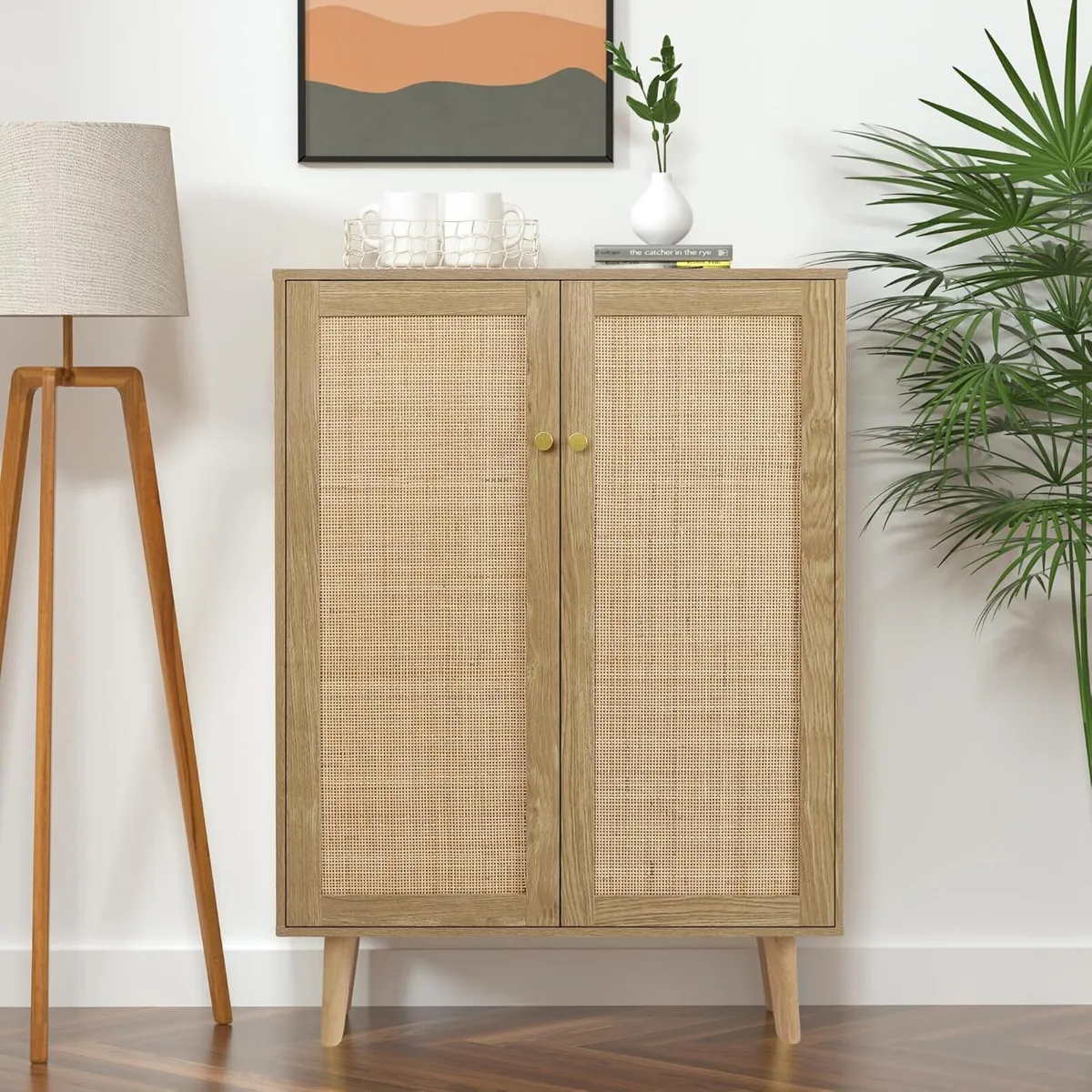 Sideboard Storage Cabinet with 3 Adjustable - Image 1