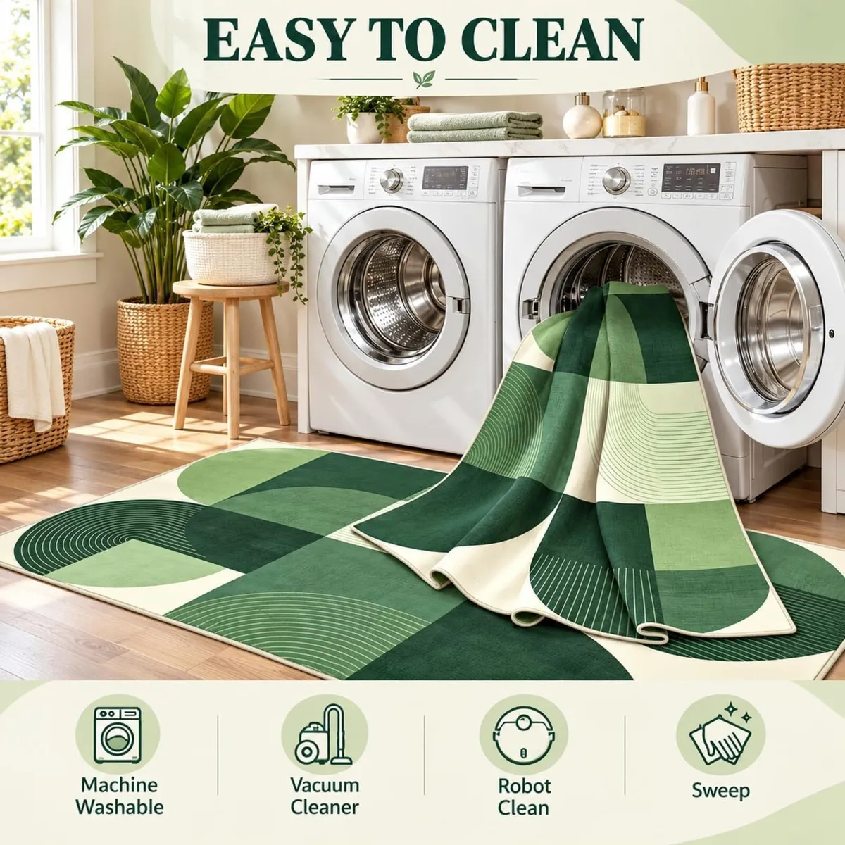 Area Rug Washable Non Slip - Image 4