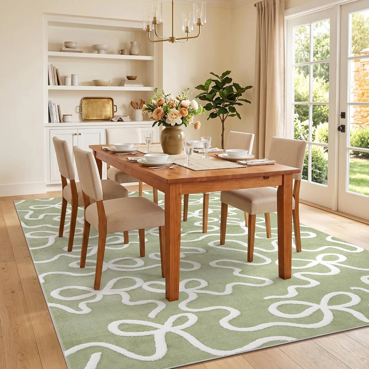 Area Rug Washable Abstract Living Room - Image 4