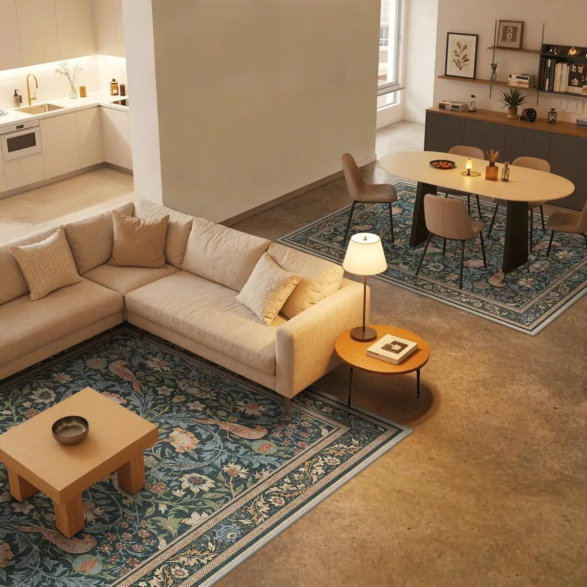 Botanical Large Rug Washable Non Slip Carpet - Image 4