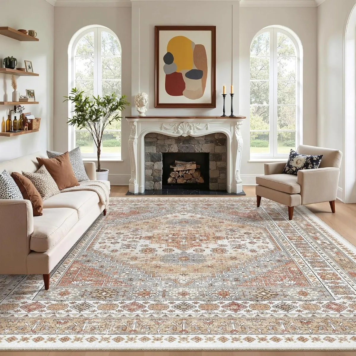 Washable Large Rugs for Living Room - Image 1