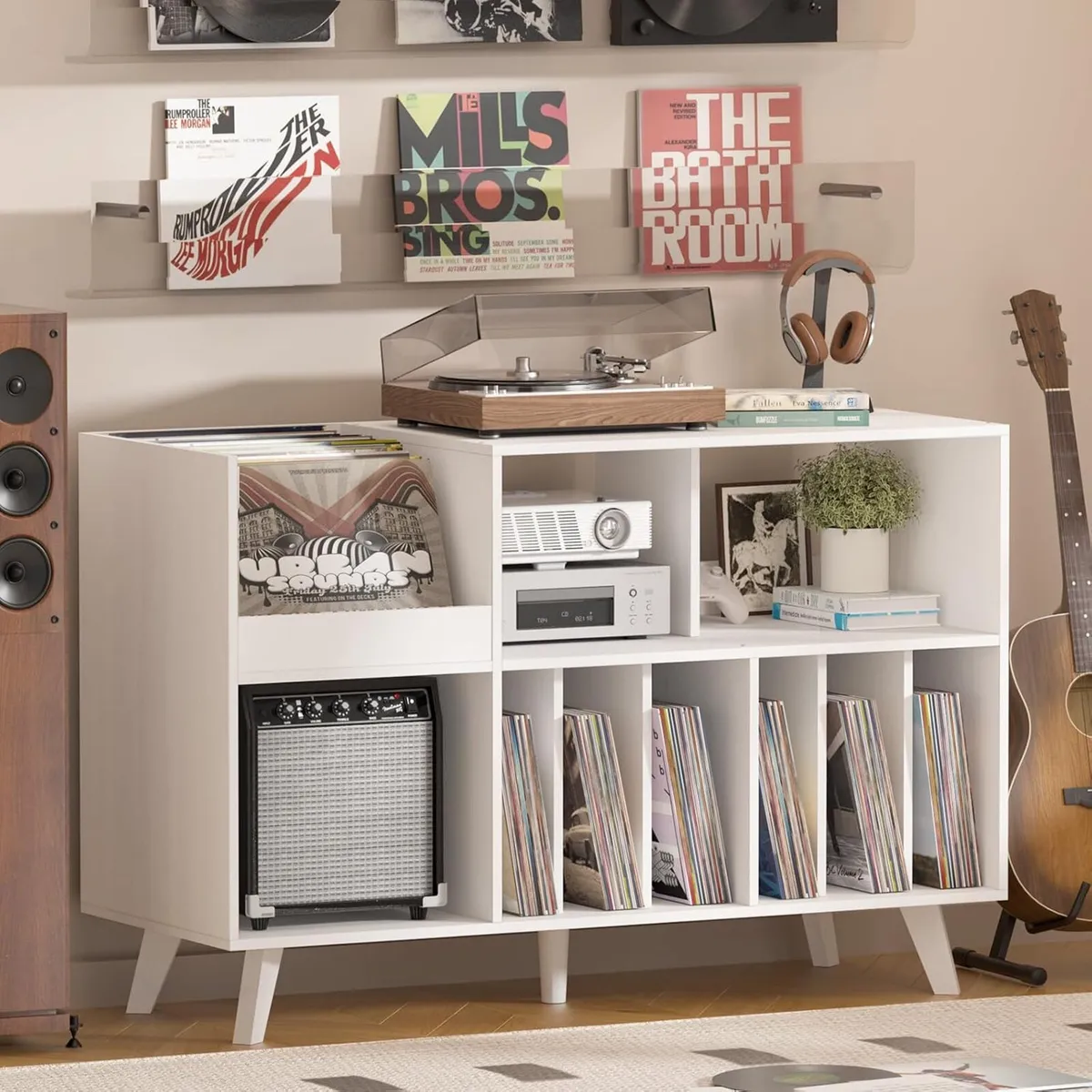 Large Record Player Stand Turntable with Storage - Image 1