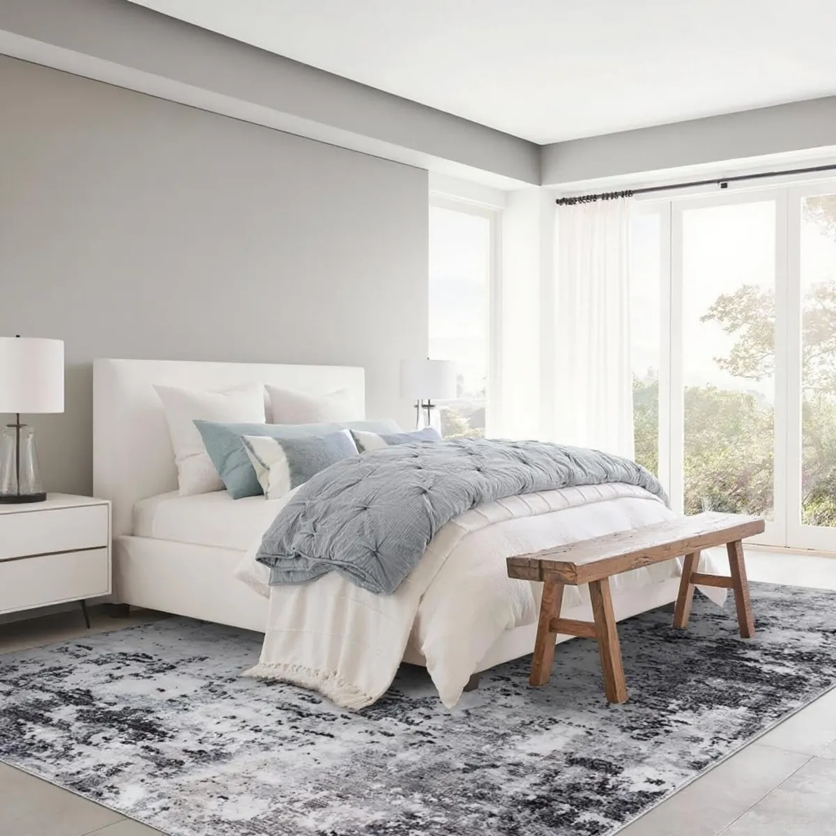 Abstract Rug Living Room Washable Low Pile - Image 2