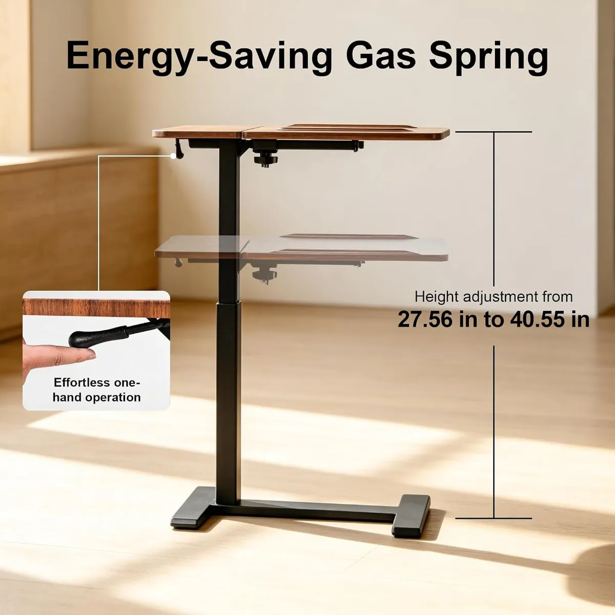 Adjustable Tilt Overbed Standing Side Table - Image 3