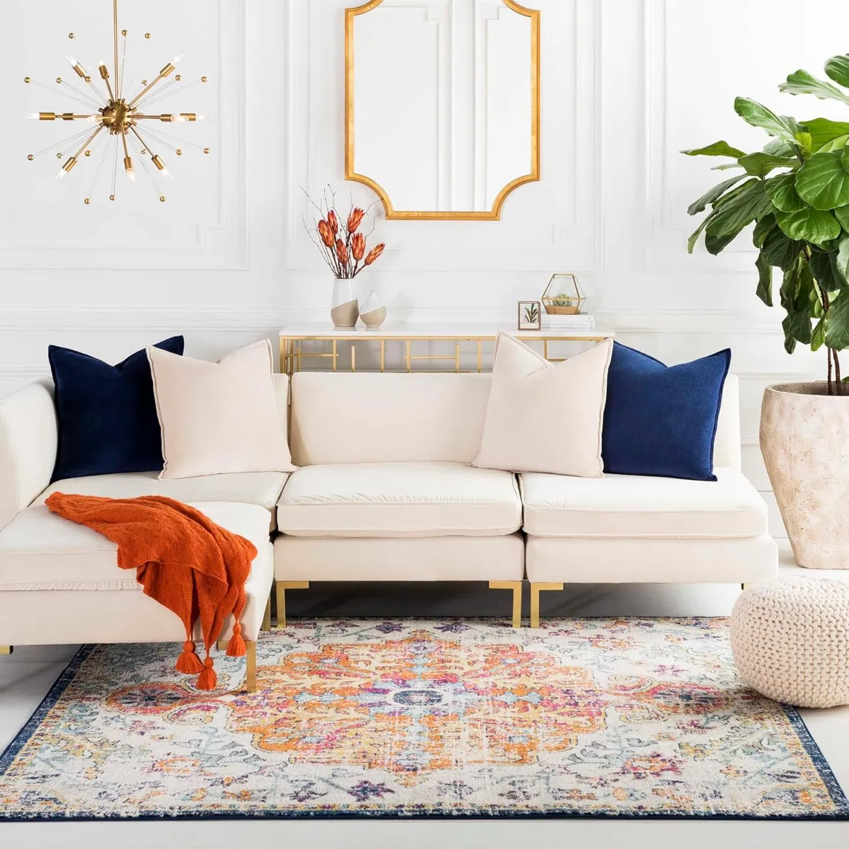 Lou Asmara Vintage Rug Living Room 200x200CM - Image 1