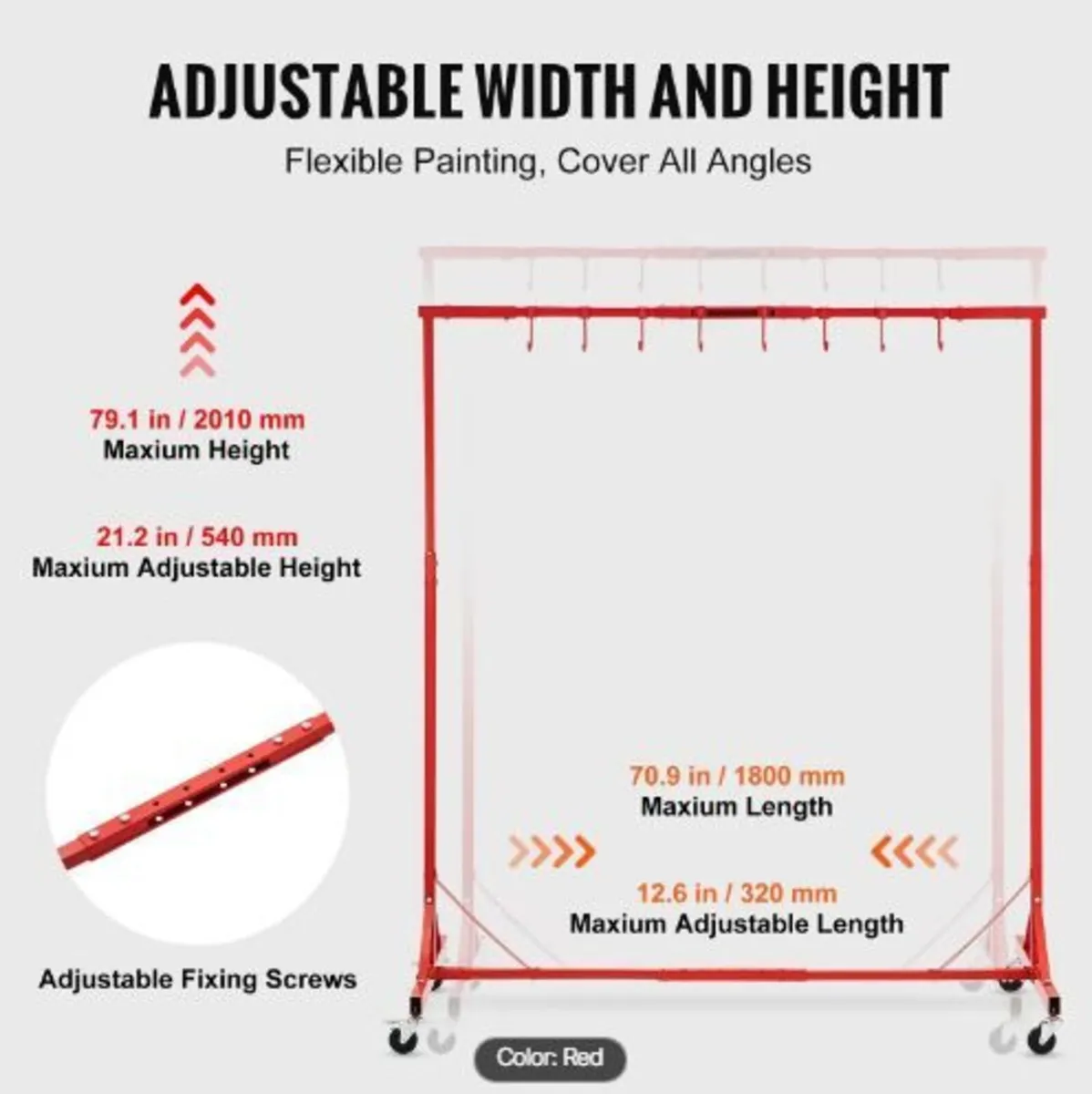 Painting Rack, 5 ft-7 ft Adjustable Height - Image 4