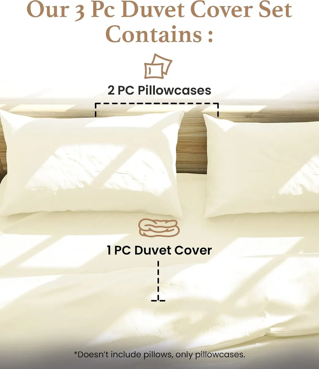 100% Egyptian Cotton King Size Duvet (3 Piece) - Image 2