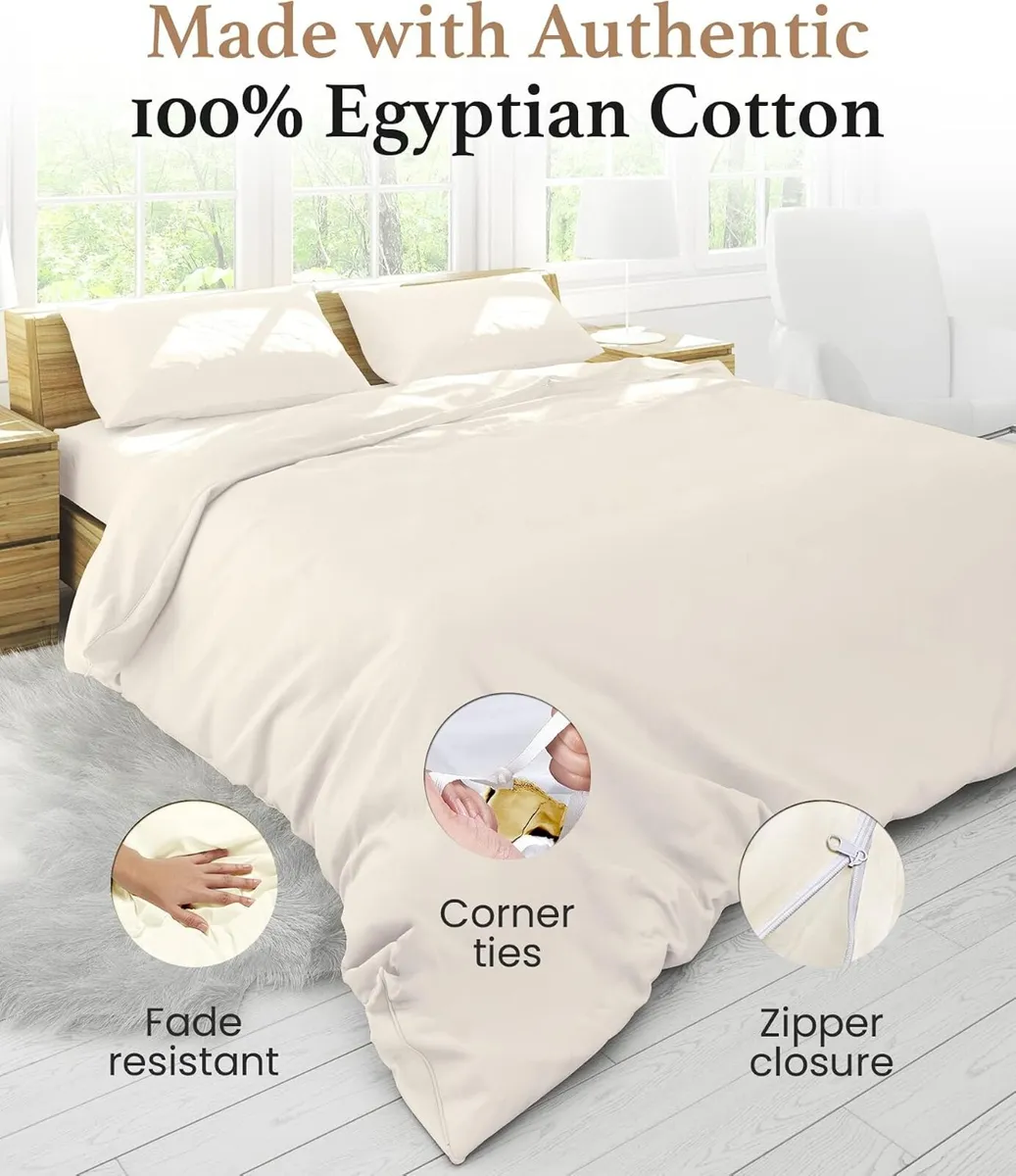 100% Egyptian Cotton King Size Duvet (3 Piece) - Image 3