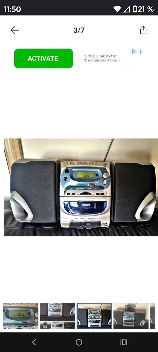 Mini music center FM CD cassette