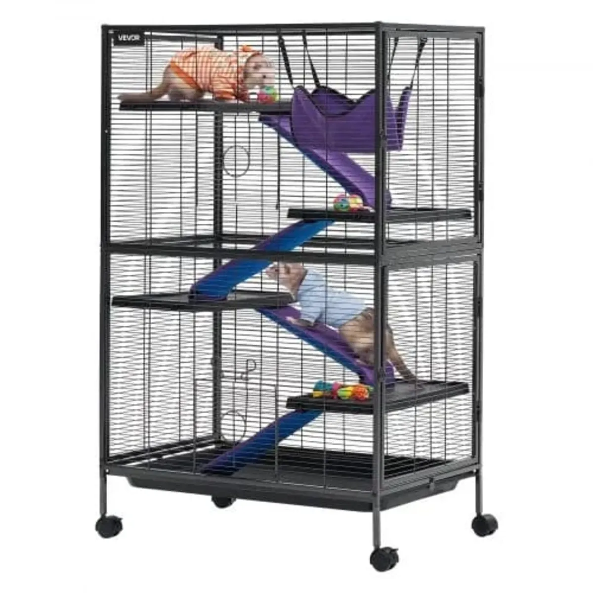 Metal Small Animal Cage 127 cm 5-Tier Rolling Ferr - Image 1