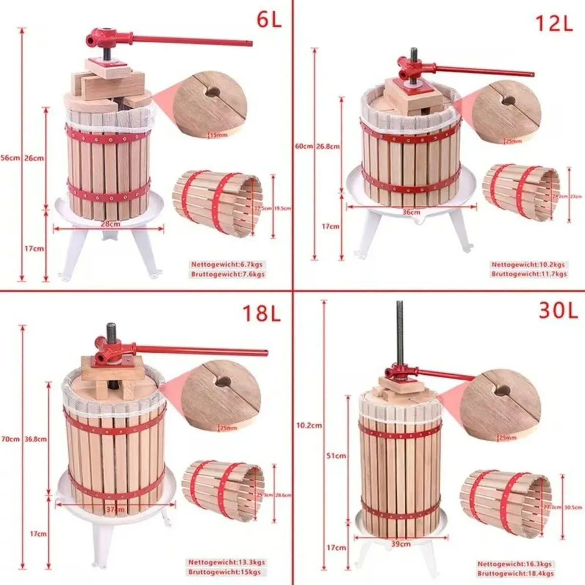 Fruit Press 12L Grape Apple Juice Extractor - Image 4