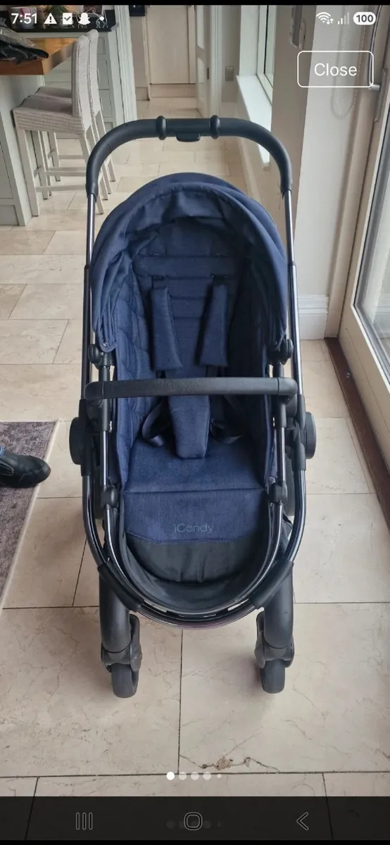 iCandy Peach 7 Pram – Navy Blue – Excellent Condit - Image 1