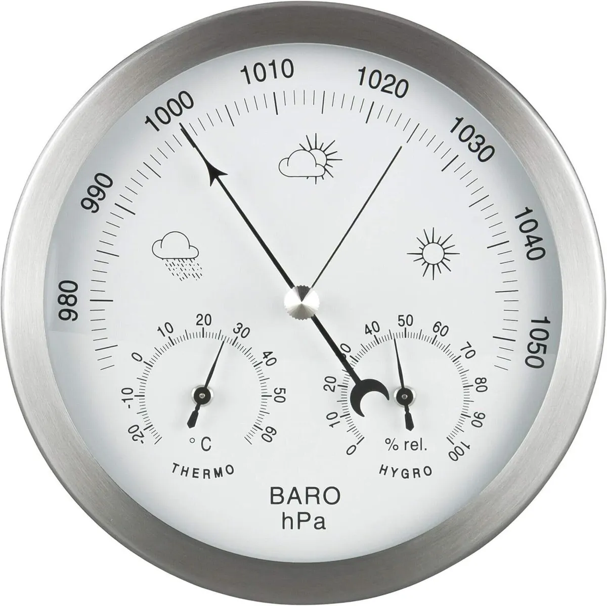 Stainless Steel 3-in-1 Analog Weather Station - Image 1