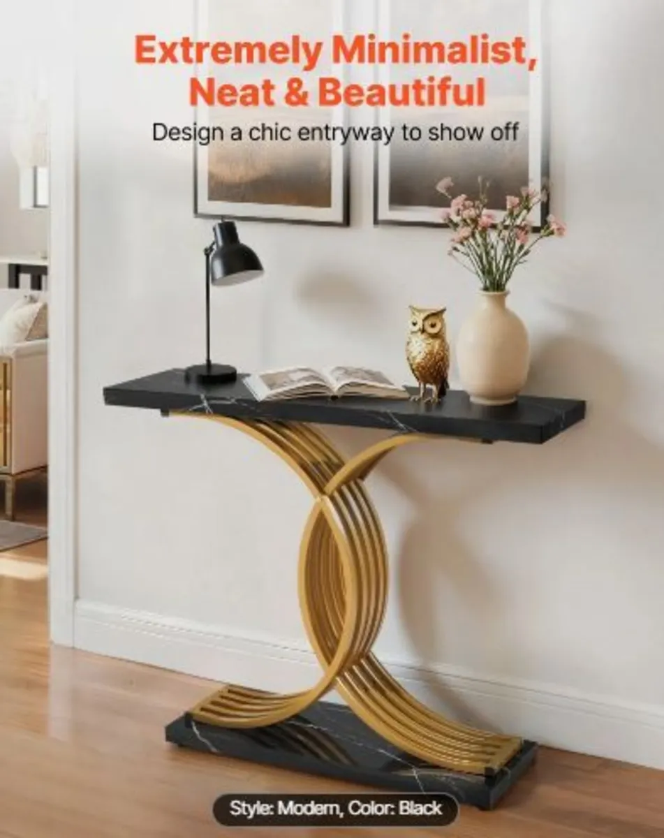 100 cm Gold Console Table - Image 2