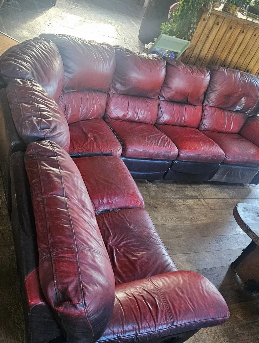 Leather corner sofa - Image 2