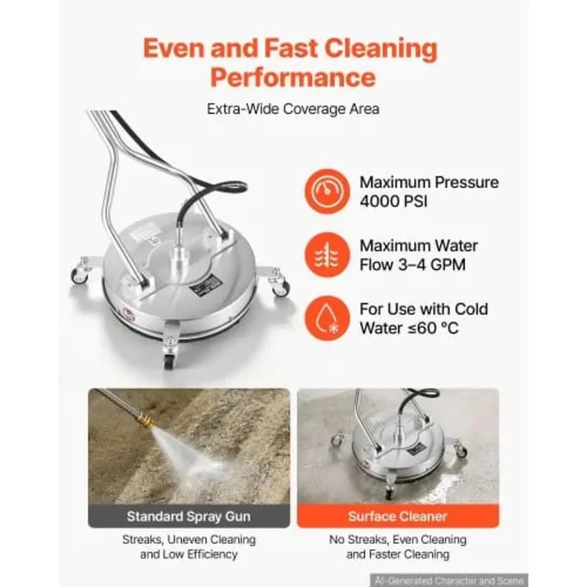 41.9 cm Pressure Washer Surface Cleaner with Wheel - Image 2