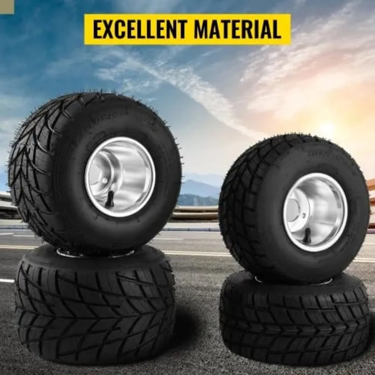 Go Kart Wheels Rain Tires Set of 4 Rim & Tyre Dura - Image 2