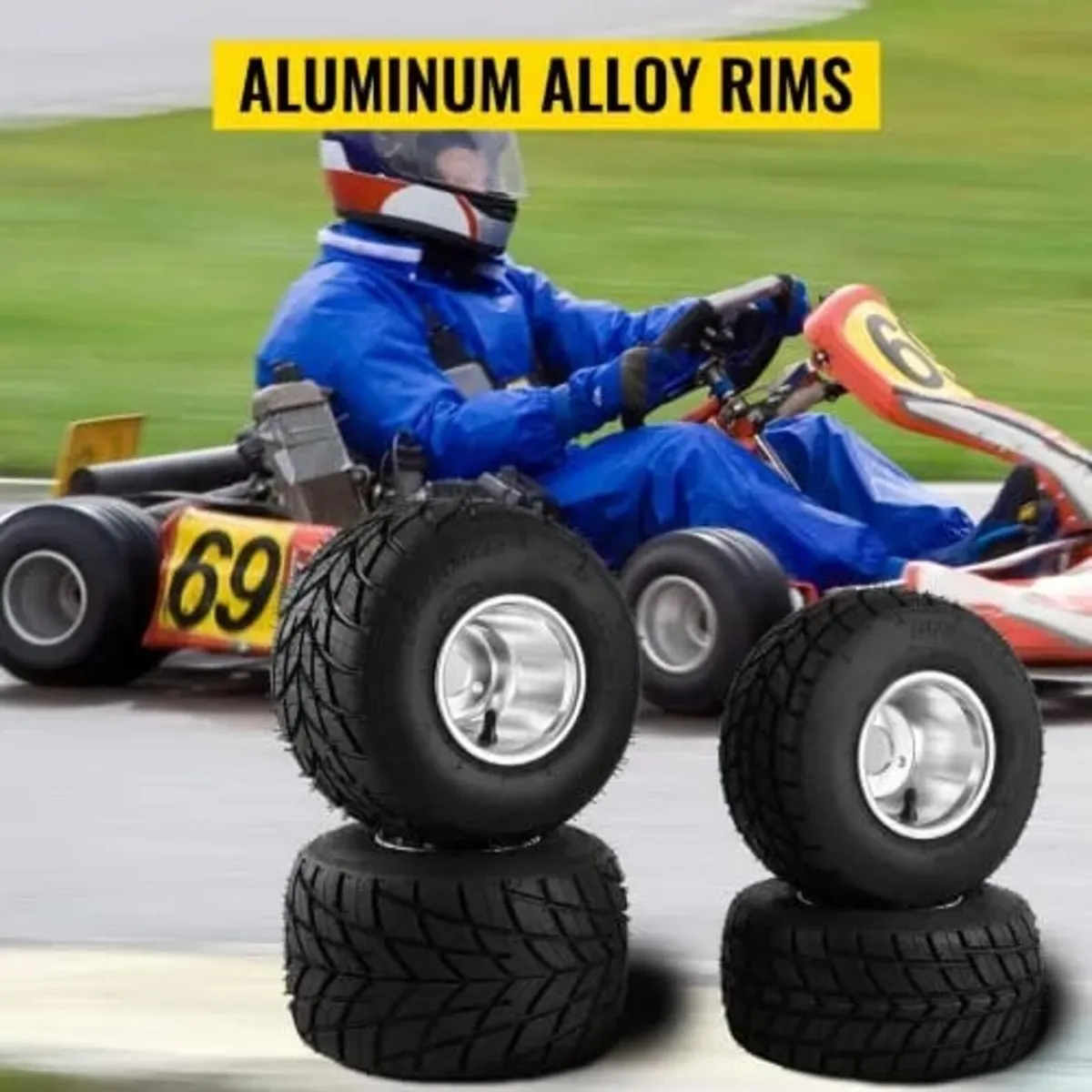 Go Kart Wheels Rain Tires Set of 4 Rim & Tyre Dura - Image 3