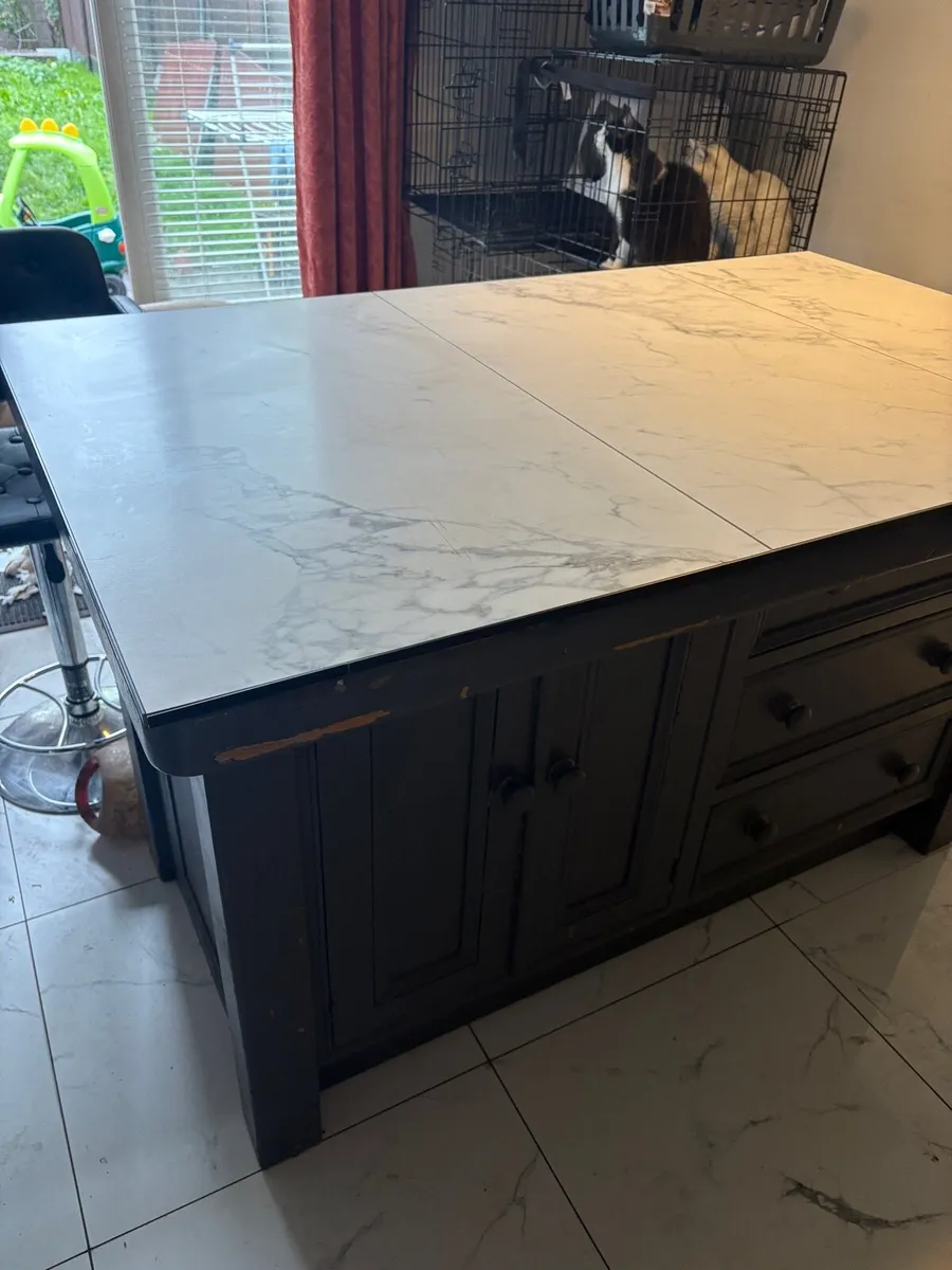 Marble Top Wooden Island - Image 1
