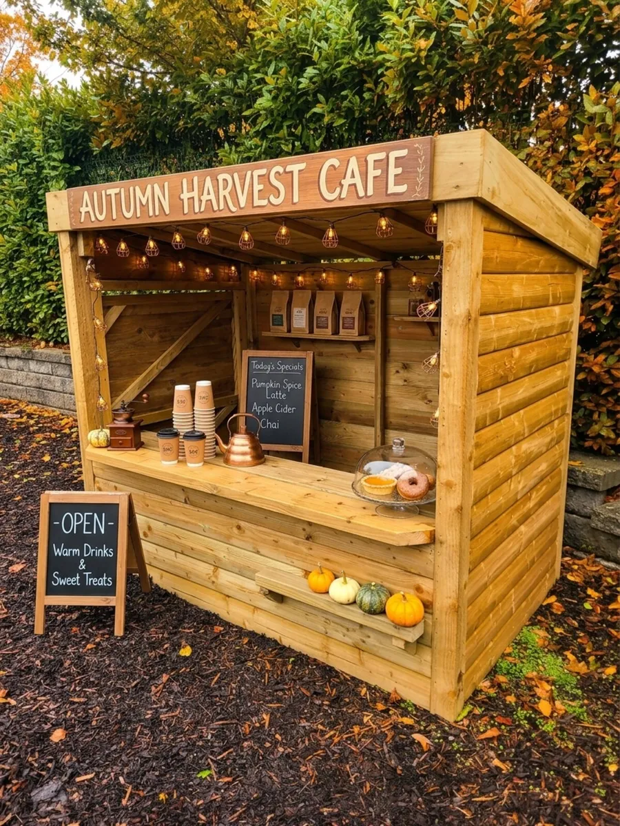 Autumn Cafe Wooden Themed Childrens Playhouse - Image 1