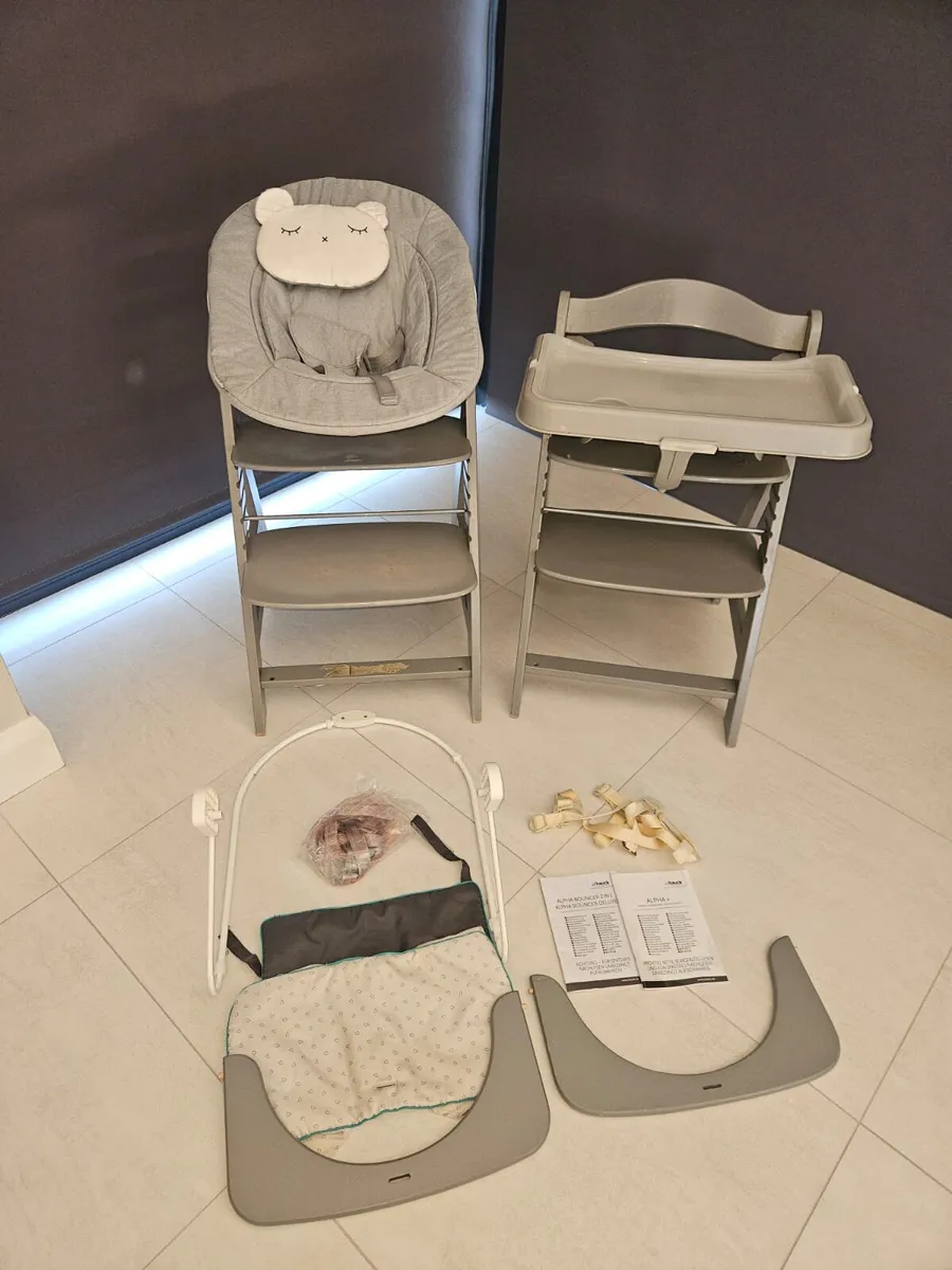 2 x Hauck Alpha+ Highchairs - Image 1