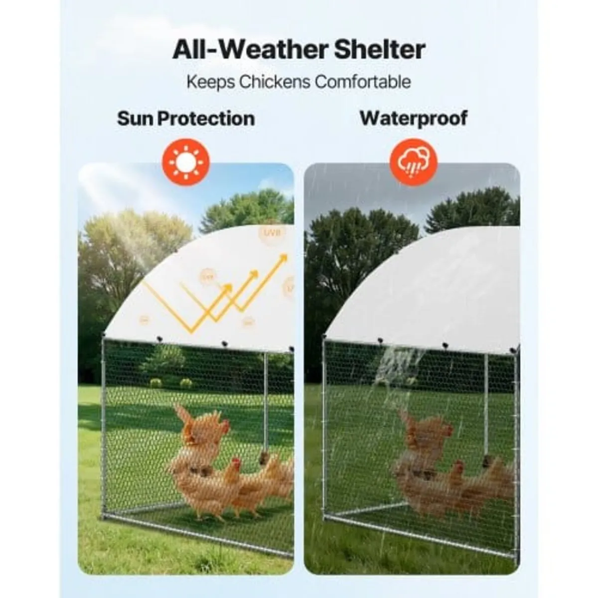 Large Metal Chicken Coop, 3 x 6 x 2 m, Walk-in Chi - Image 4