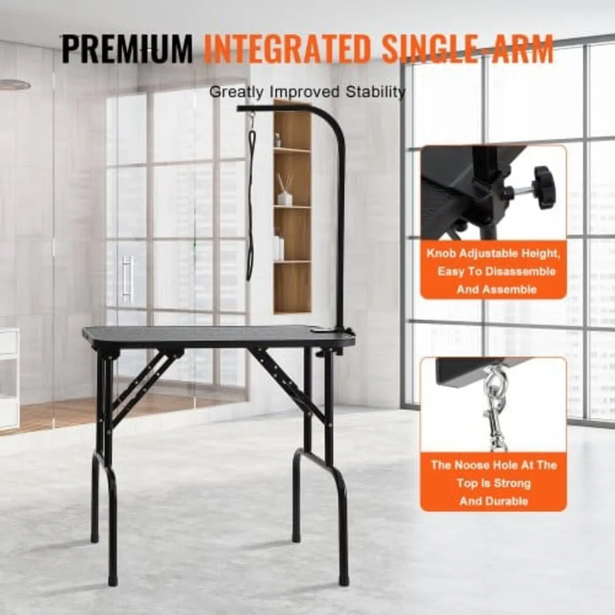 Pet Grooming Table Arm with Clamp, 808 x 460 mm Do - Image 2