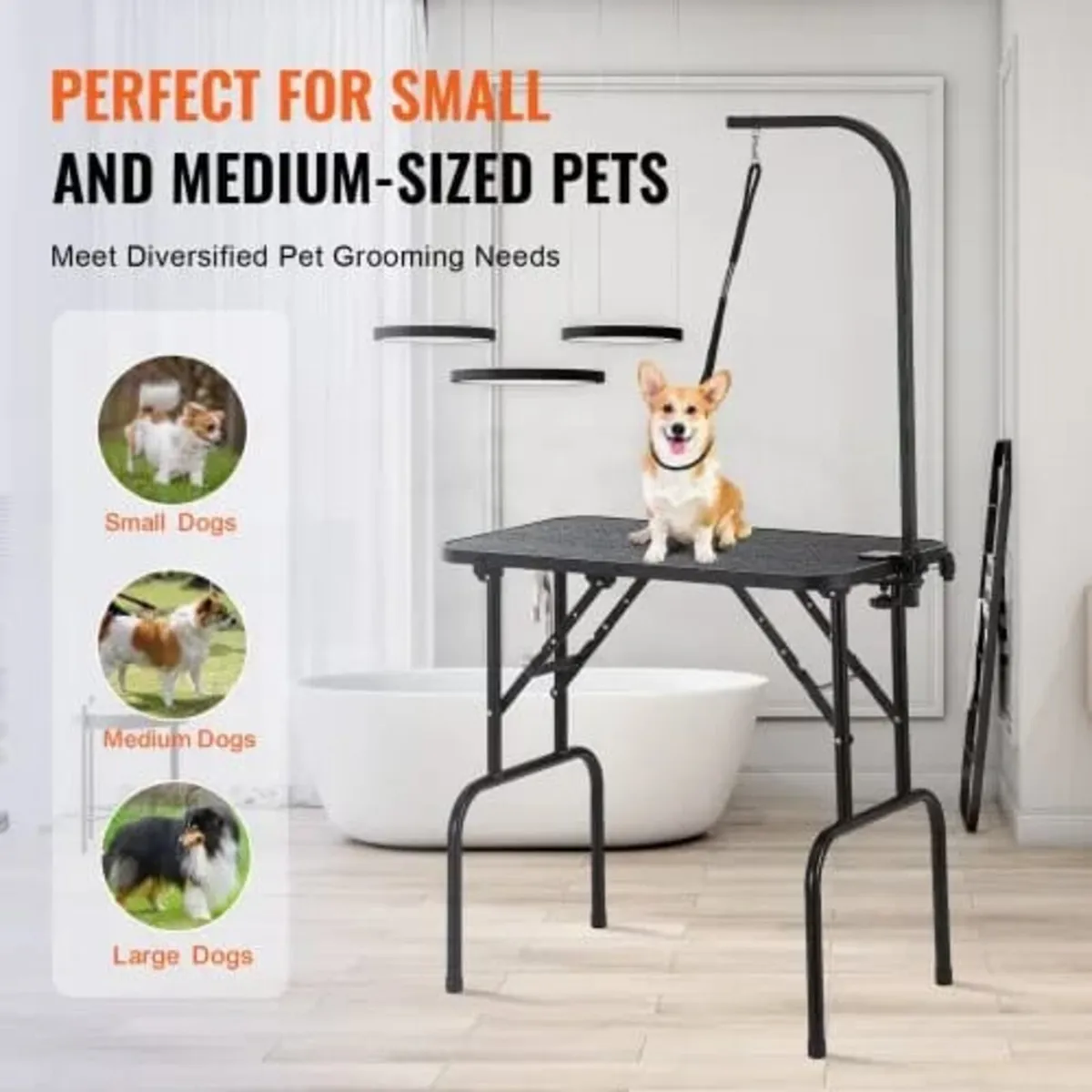 Pet Grooming Table Arm with Clamp, 808 x 460 mm Do - Image 3