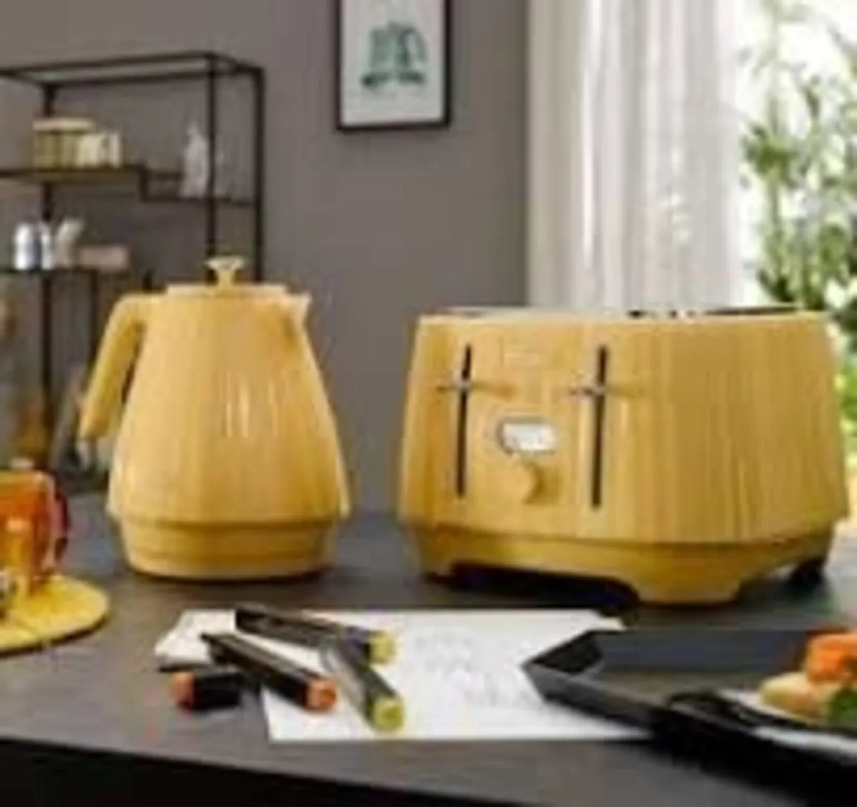 Yellow Gold Kettle and Toaster Set - Image 2
