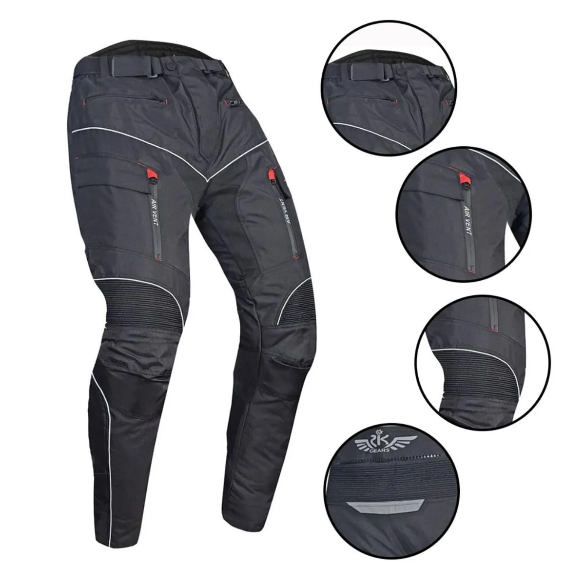 Black Motorcycle Riding Trousers - Image 4