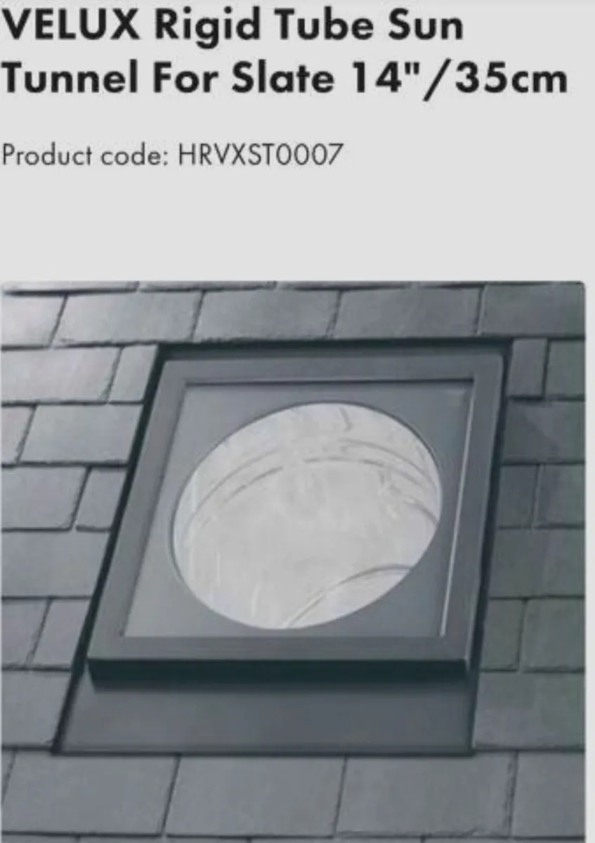VELUX Rigid Tube Sun Tunnel For Slate 14"/35cm - Image 3