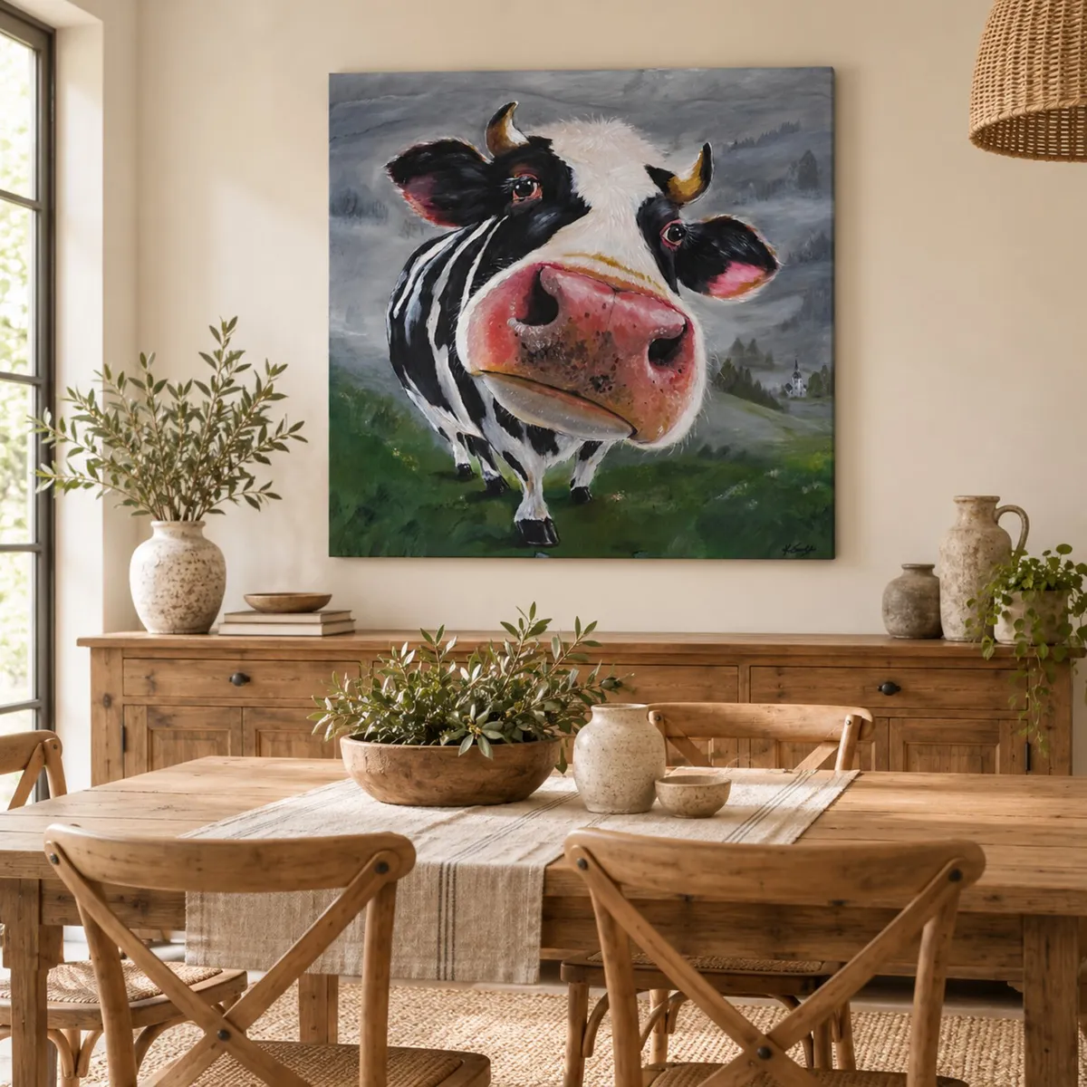 Original Acrylic Painting" Curious Cow" - Image 3