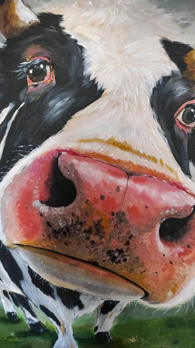 Original Acrylic Painting" Curious Cow" - Image 4