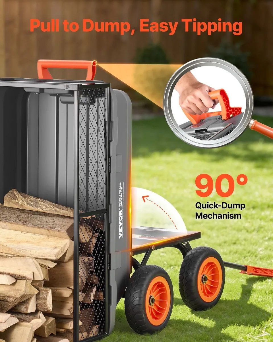 Garden Dump Cart 362kg with Fence - Image 4