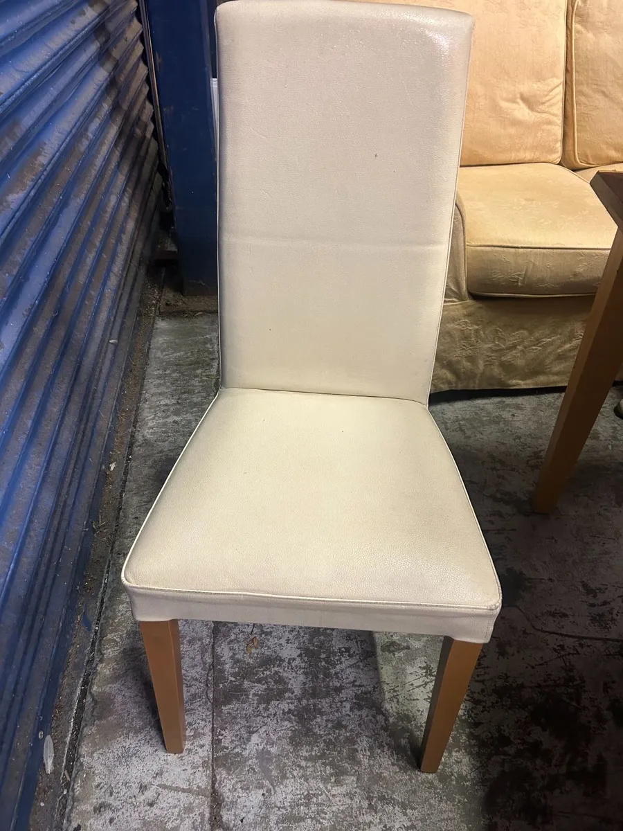 Four Genuine Leather Dining Chairs - Image 1