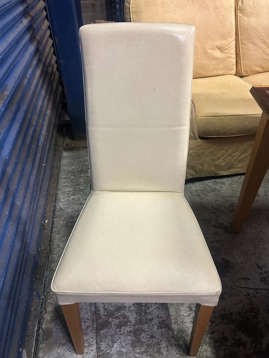 Four Genuine Leather Dining Chairs - Image 2