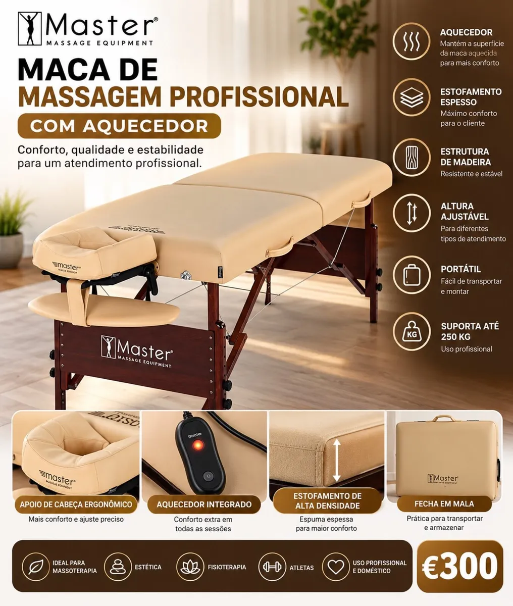Professional Master Massage Table + Heater – €300 - Image 2